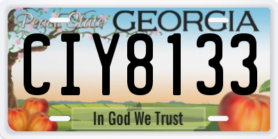 GA license plate CIY8133