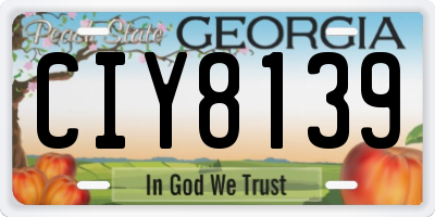 GA license plate CIY8139