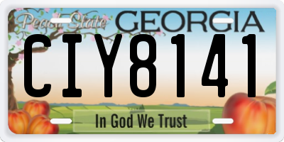 GA license plate CIY8141