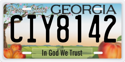 GA license plate CIY8142