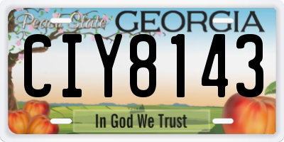 GA license plate CIY8143