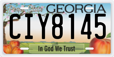 GA license plate CIY8145