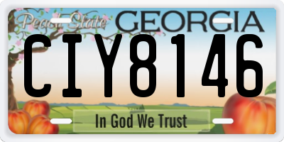 GA license plate CIY8146