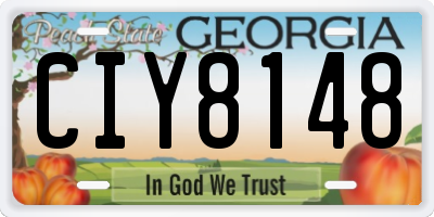 GA license plate CIY8148
