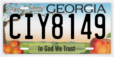 GA license plate CIY8149
