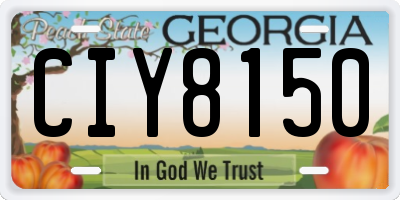 GA license plate CIY8150