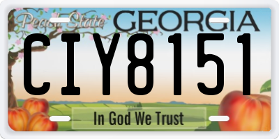 GA license plate CIY8151