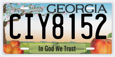 GA license plate CIY8152