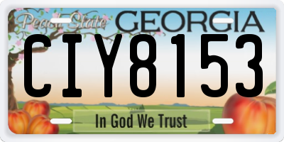 GA license plate CIY8153