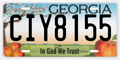 GA license plate CIY8155