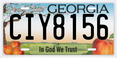 GA license plate CIY8156