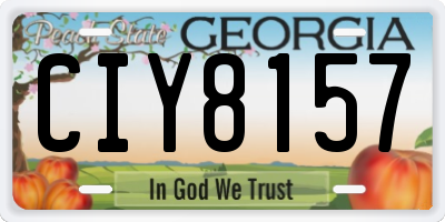 GA license plate CIY8157