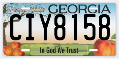 GA license plate CIY8158