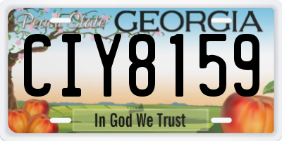 GA license plate CIY8159