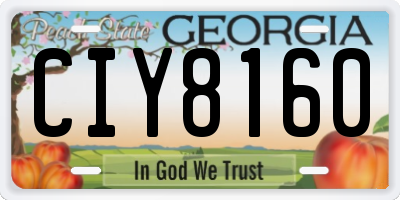 GA license plate CIY8160