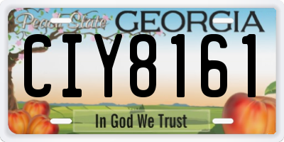 GA license plate CIY8161