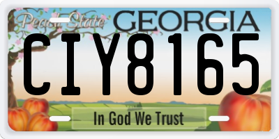 GA license plate CIY8165