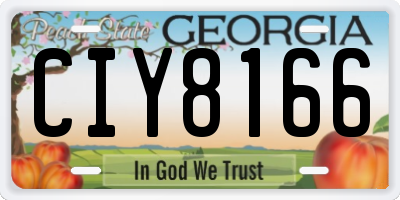 GA license plate CIY8166