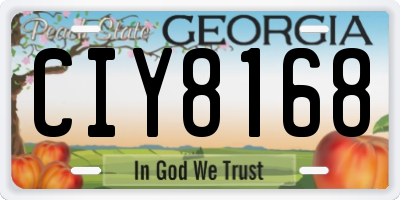 GA license plate CIY8168