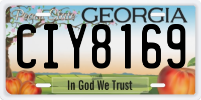 GA license plate CIY8169