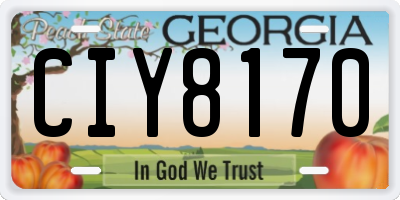GA license plate CIY8170