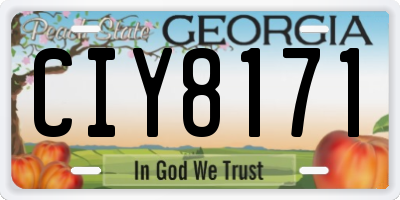 GA license plate CIY8171