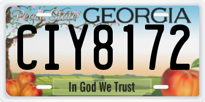 GA license plate CIY8172