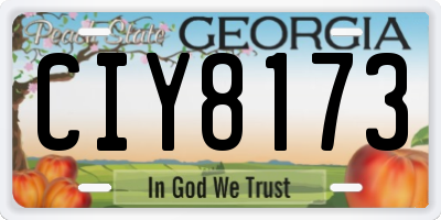 GA license plate CIY8173