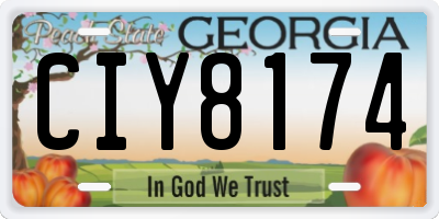 GA license plate CIY8174