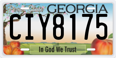 GA license plate CIY8175