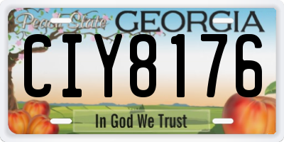 GA license plate CIY8176