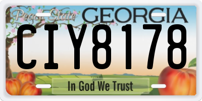 GA license plate CIY8178