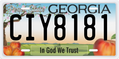 GA license plate CIY8181