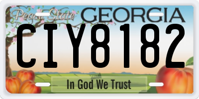 GA license plate CIY8182