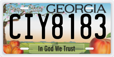 GA license plate CIY8183