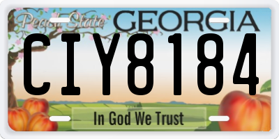 GA license plate CIY8184