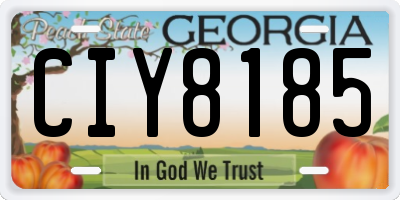 GA license plate CIY8185