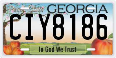 GA license plate CIY8186