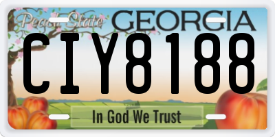 GA license plate CIY8188