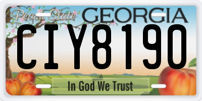 GA license plate CIY8190