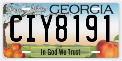 GA license plate CIY8191
