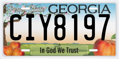 GA license plate CIY8197