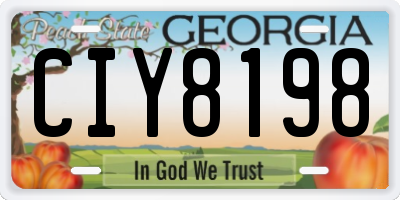 GA license plate CIY8198
