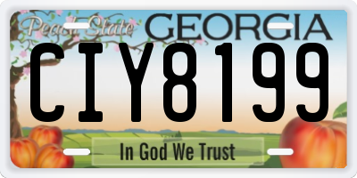 GA license plate CIY8199