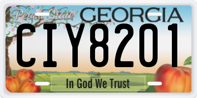 GA license plate CIY8201