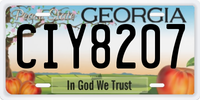 GA license plate CIY8207