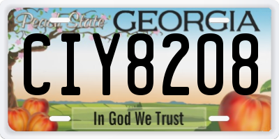 GA license plate CIY8208