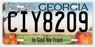 GA license plate CIY8209