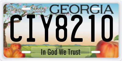 GA license plate CIY8210