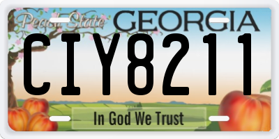 GA license plate CIY8211
